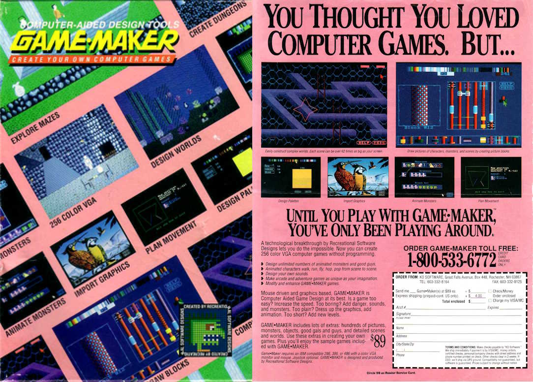 Cover and ad for Game-Maker